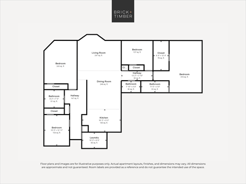 Floor plan for 4 beds, 3 baths, 2110 sqft